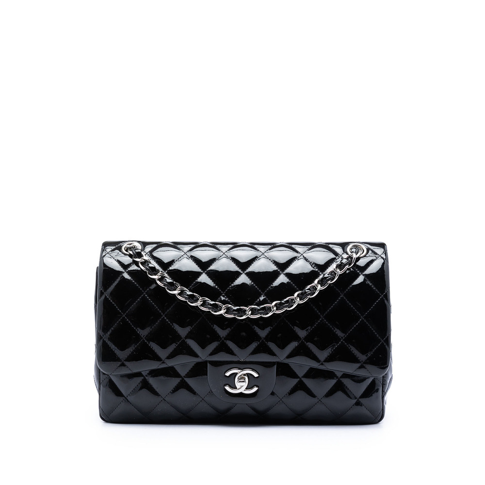 Pre-Loved Chanel Jumbo Classic Patent Double Flap